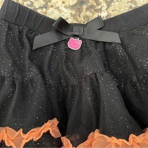 Girls Cute Halloween Black and Orange Glitter Skirt -Hello Kitty Brand - Size 3T